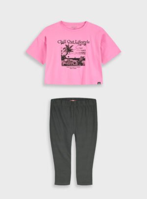 16-226268-0 Energiers Σετ μπλούζα κολάν κορίτσι ροζ μαύρο