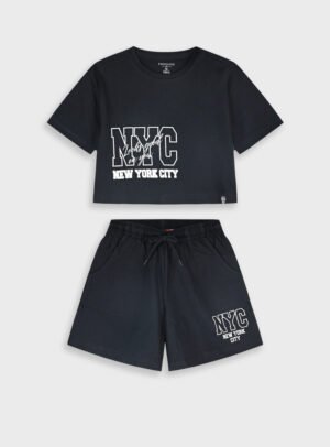 16-226292-0 Energiers Σετ μπλούζα σορτς κορίτσι μαύρο