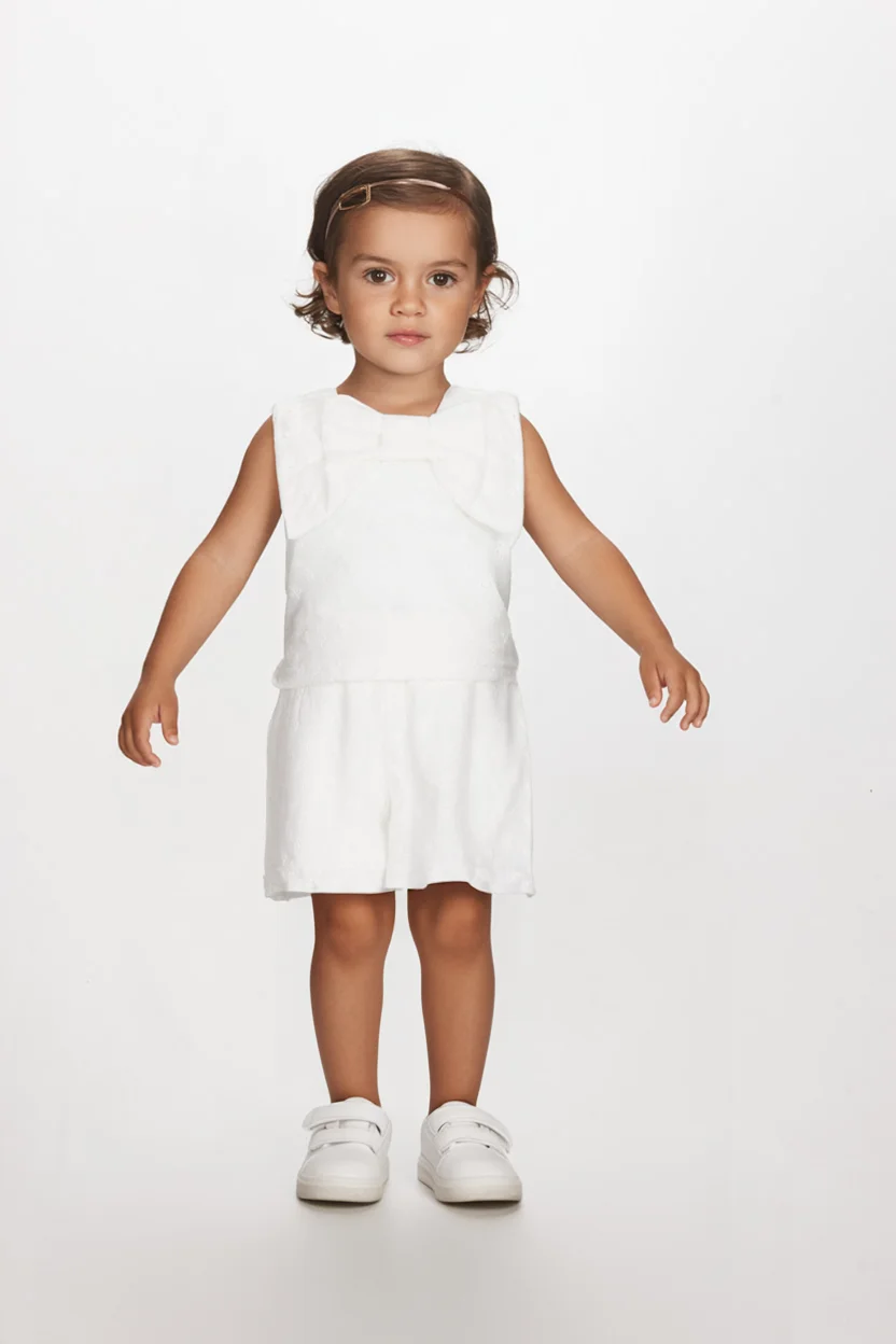 2611147 Joyce Σετ μπλούζα σορτς κορίτσι εκρού