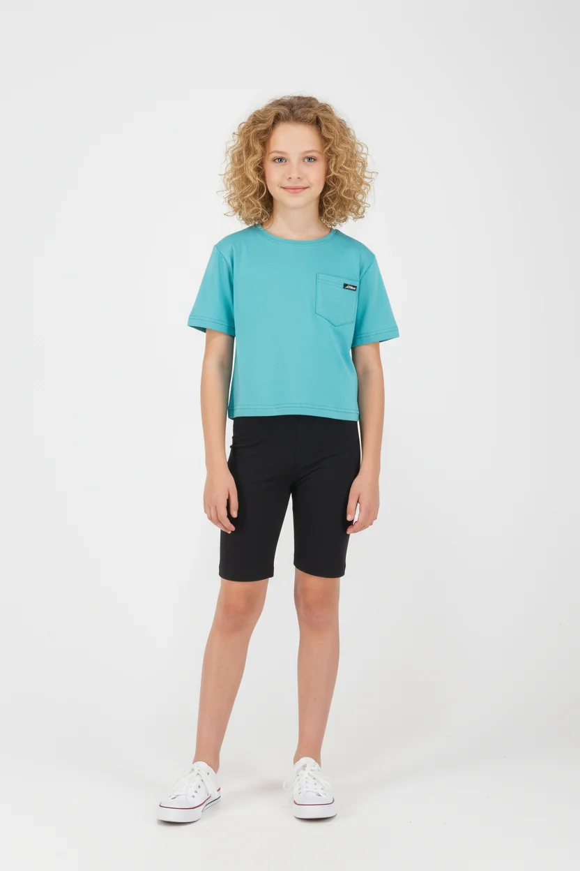 2613133 Joyce Σετ μπλούζα κολάν ποδηλατικό κορίτσι βεραμάν μαύρο