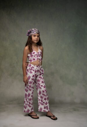 266034 Ebita Σετ μπλούζα παντελόνα κορίτσι λευκό allover