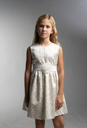 266045 Ebita Φόρεμα με τσαντάκι κορίτσι εκρού χρυσό