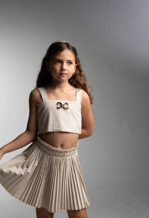 266049 Ebita Σετ μπλούζα φούστα κορίτσι μπεζ