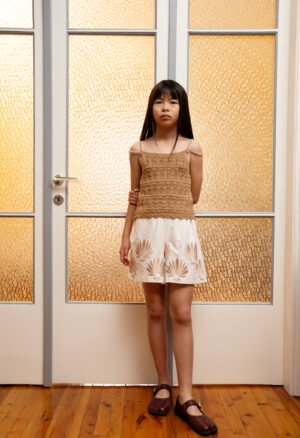 266065 Ebita Σετ μπλούζα σορτς κορίτσι καφέ λευκό