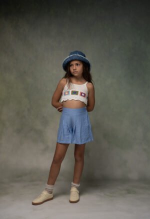 266067 Ebita Σετ μπλούζα σορτς κορίτσι λευκό μπλε