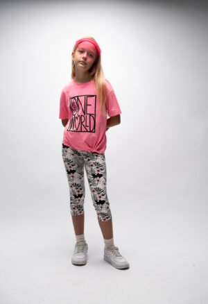 266078 Ebita Σετ μπλούζα κολάν κορίτσι φούξια λευκό allover