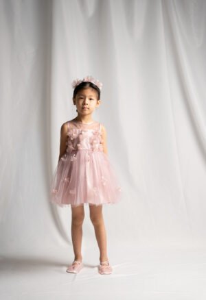 266233 Ebita Φόρεμα με στέκα κορίτσι dasty pink