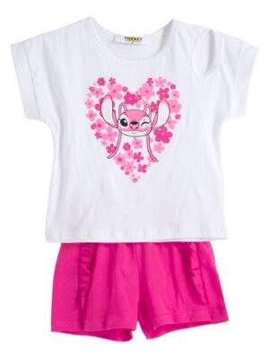 62615542 Frenzy Σετ μπλούζα σορτς κορίτσι λευκό φούξια