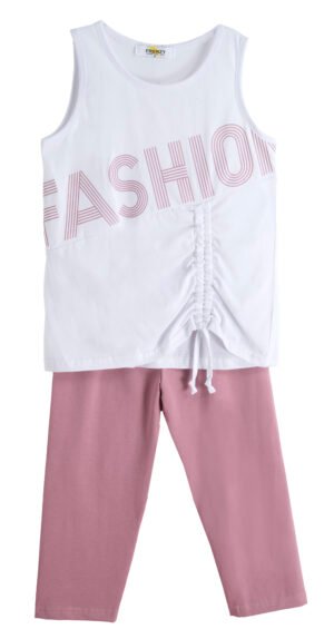 63615520 Frenzy Σετ μπλούζα κολάν κορίτσι λευκό dusty pink