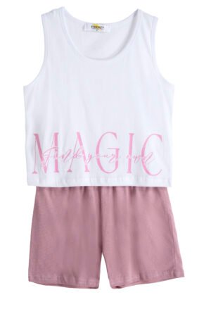 63615522 Frenzy Σετ μπλούζα σορτς κορίτσι λευκό dusty pink