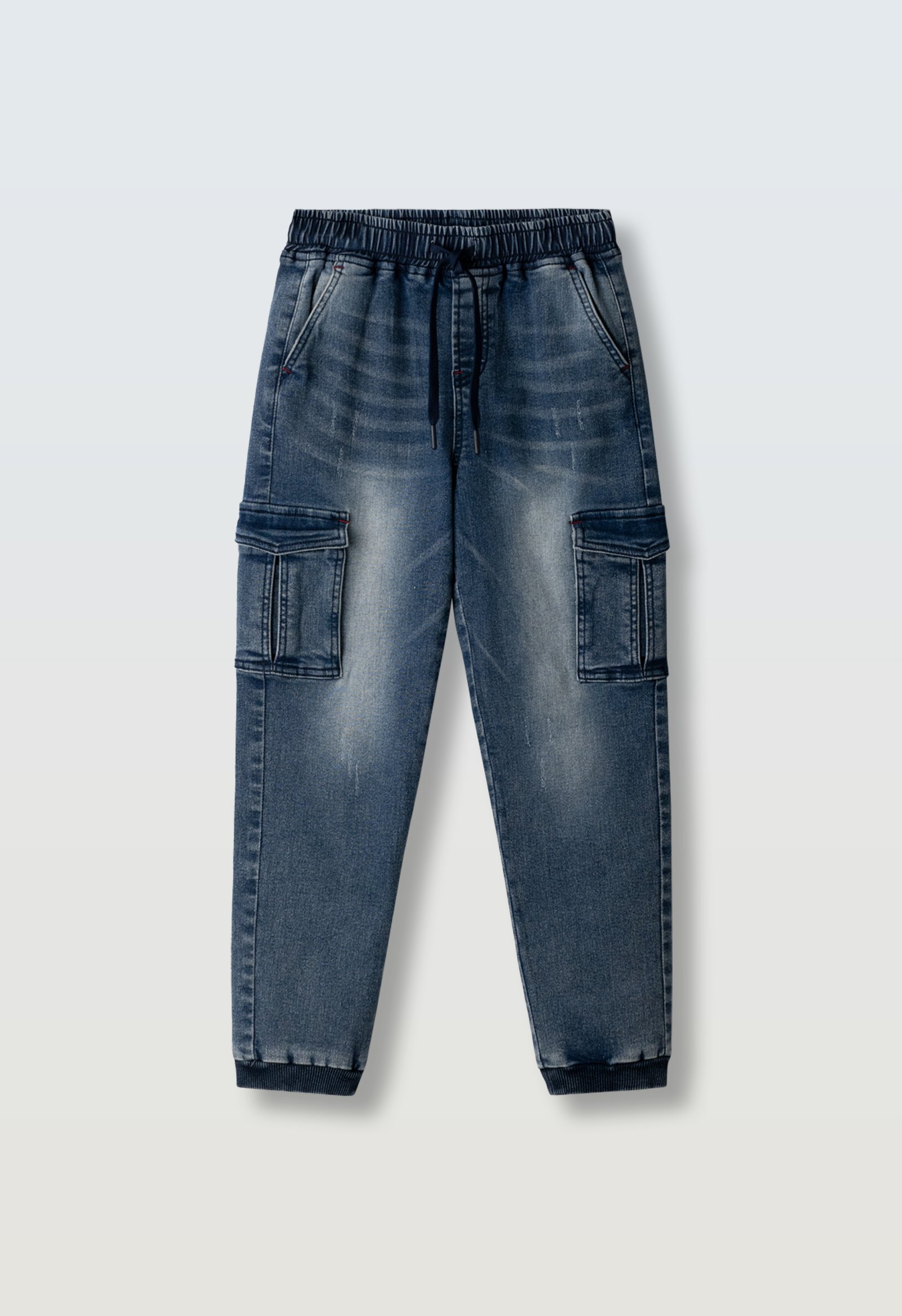 266728 Hashtag Παντελόνι τζιν cargo αγόρι μπλε