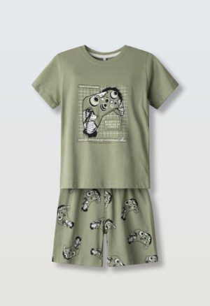 H-644 Hashtag Πιτζάμα αγόρι χακί