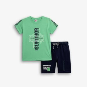 126-101201-2 Funky Σετ μπλούζα βερμούδα αγόρι parrot green μπλε