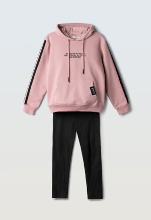 267011 Ebita Σετ μπλούζα με κουκούλα κολάν κορίτσι ροζ