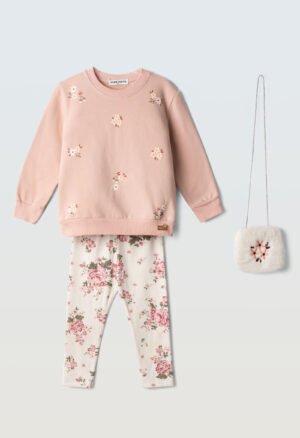 267210 Ebita Σετ μπλούζα κολάν κορίτσι nude pink