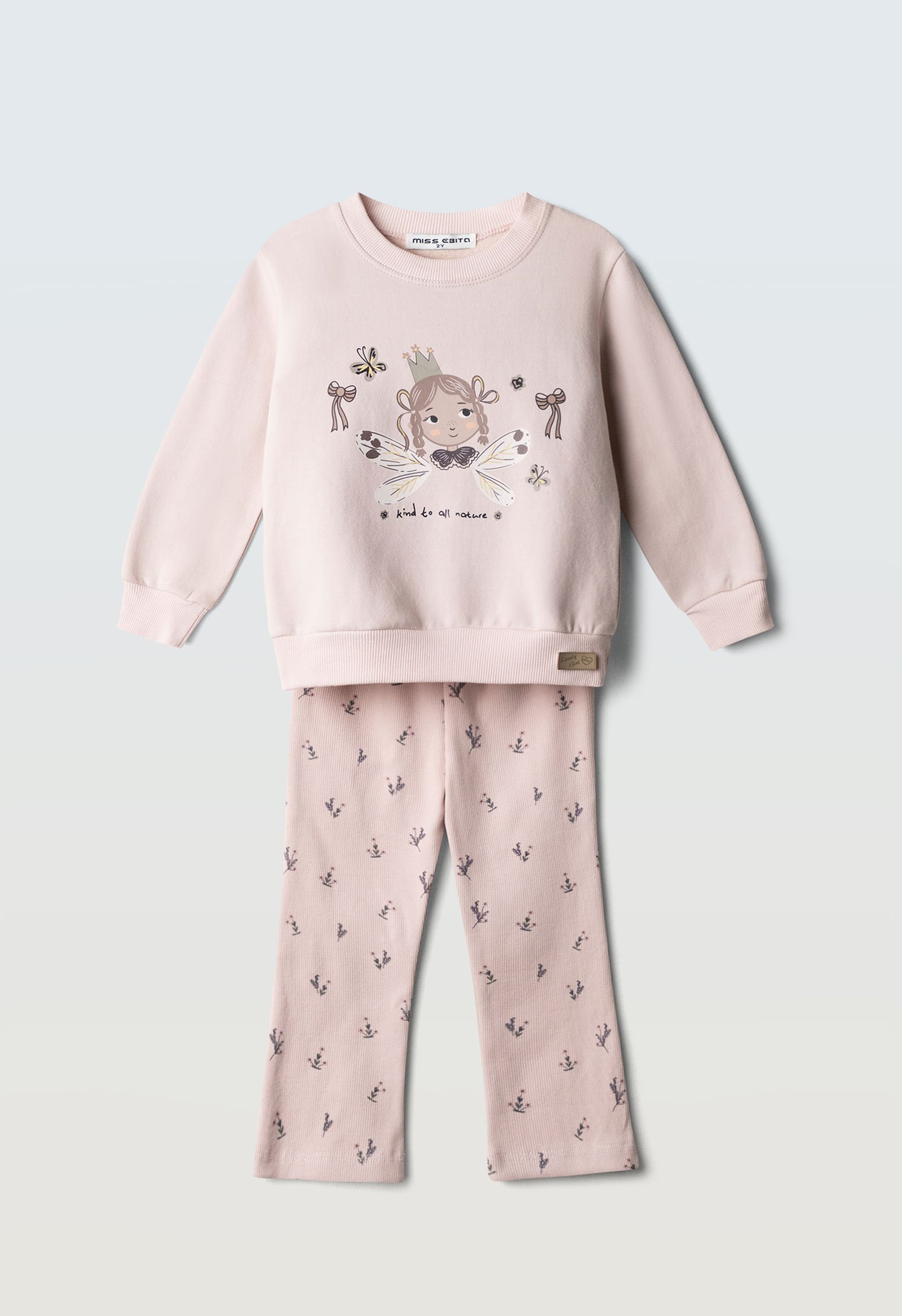 267218 Ebita Σετ μπλούζα φούτερ κολάν κορίτσι dusty pink