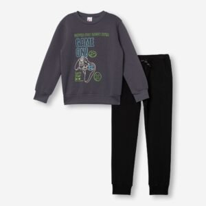 227-117101-1 Funky Σετ φόρμα φούτερ αγόρι ανθρακί μαύρο