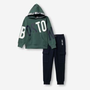 227-117108-1 Funky Σετ φόρμα φούτερ με κουκούλα αγόρι irish green μπλε