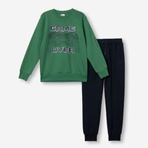 227-117127-2 Funky Σετ φόρμα φούτερ αγόρι πράσινο δάσους μπλέ