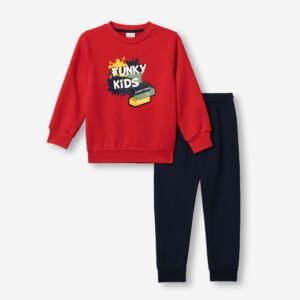 227-317135-1 Funky Σετ φόρμα φούτερ αγόρι κόκκινο μπλε