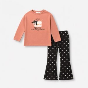 227-722100-1 Funky Σετ μπλούζα φούτερ κολάν κορίτσι blush μαύρο allover