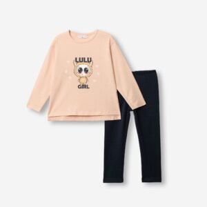 227-722104-2 Funky Σετ μπλούζα κολάν κορίτσι nude pink μπλε