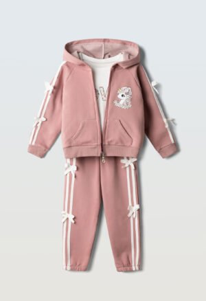 267203 Ebita Σετ 3τμχ φόρμα φούτερ ζακέτα κορίτσι dusty pink